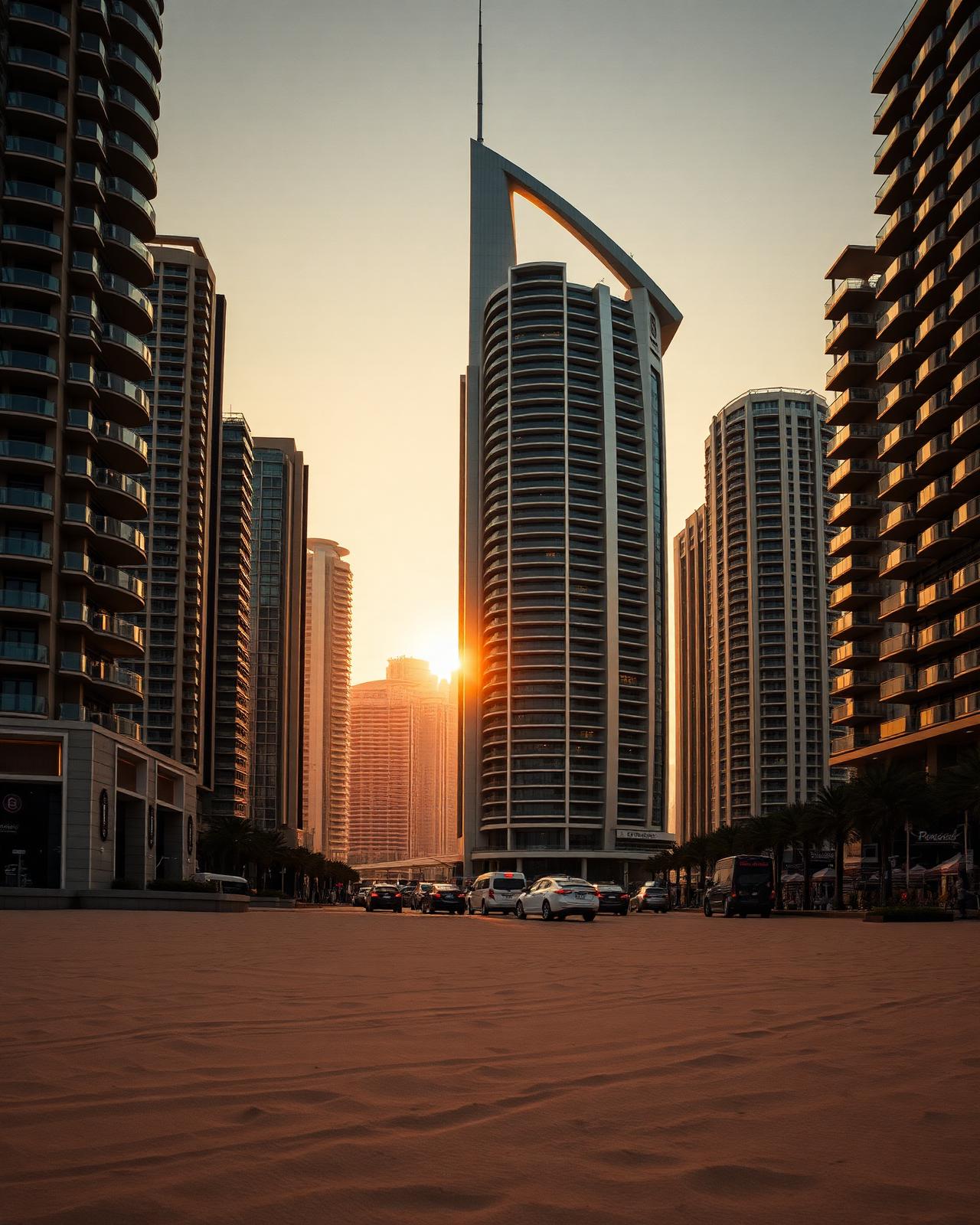 United Arab Emirates skyline at golden hour